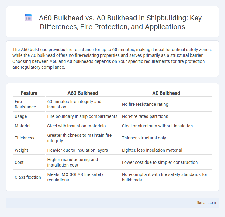 A60 Bulkhead vs. A0 Bulkhead in Shipbuilding: Key Differences, Fire Protection, and Applications