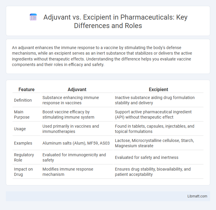 Adjuvant vs. Excipient in Pharmaceuticals: Key Differences and Roles