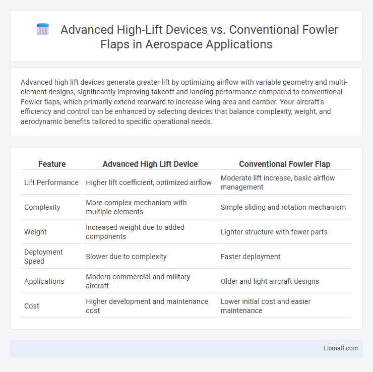Advanced High-Lift Devices vs. Conventional Fowler Flaps in Aerospace Applications