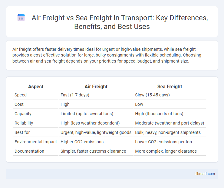 Air Freight vs Sea Freight in Transport: Key Differences, Benefits, and Best Uses