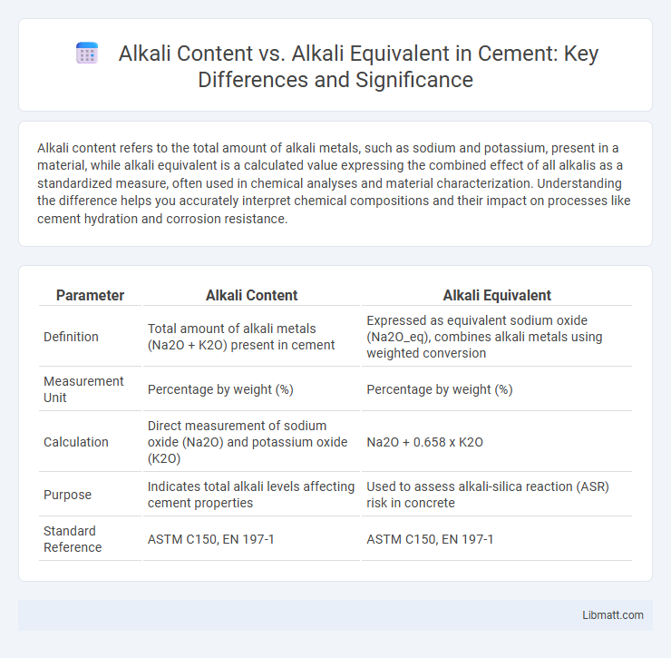 Alkali Content vs. Alkali Equivalent in Cement: Key Differences and Significance