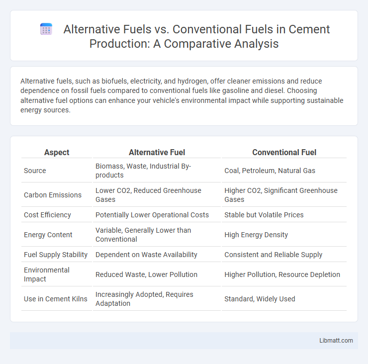 Alternative Fuels vs. Conventional Fuels in Cement Production: A Comparative Analysis