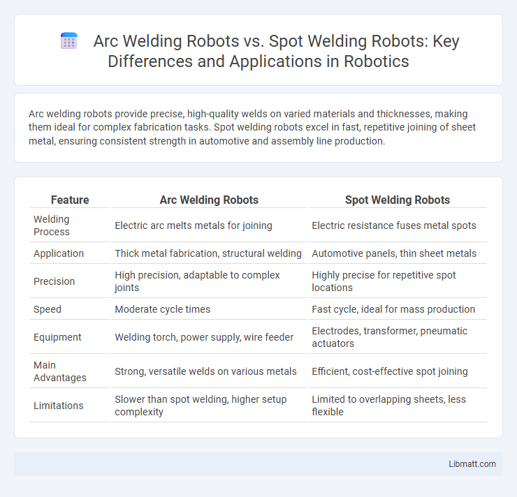 Arc Welding Robots vs. Spot Welding Robots: Key Differences and Applications in Robotics