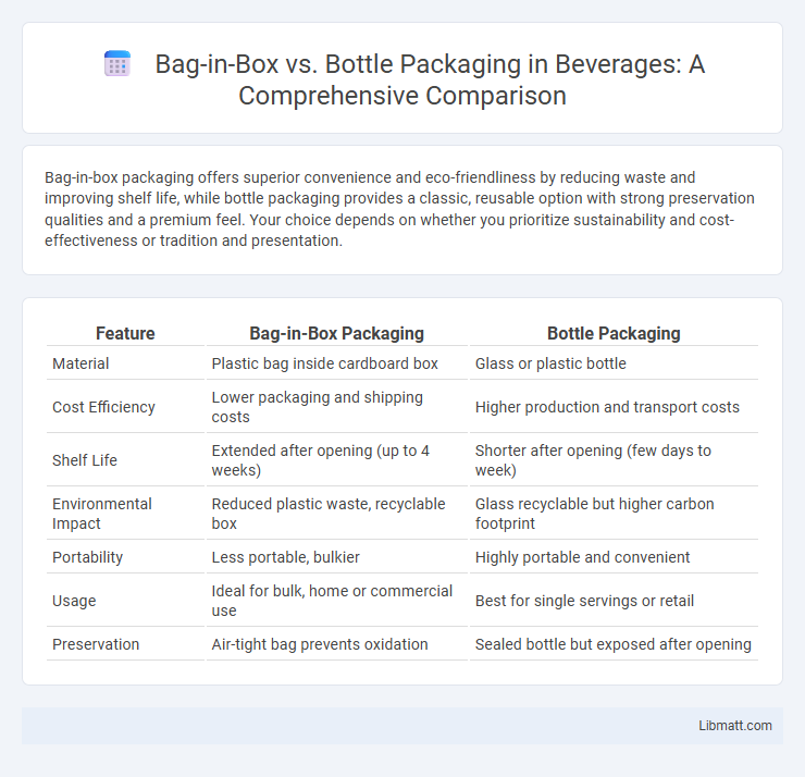 Bag-in-Box vs. Bottle Packaging in Beverages: A Comprehensive Comparison