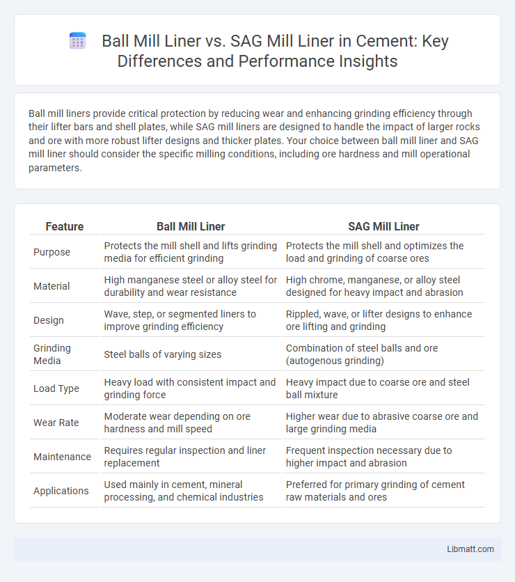 Ball Mill Liner vs. SAG Mill Liner in Cement: Key Differences and Performance Insights