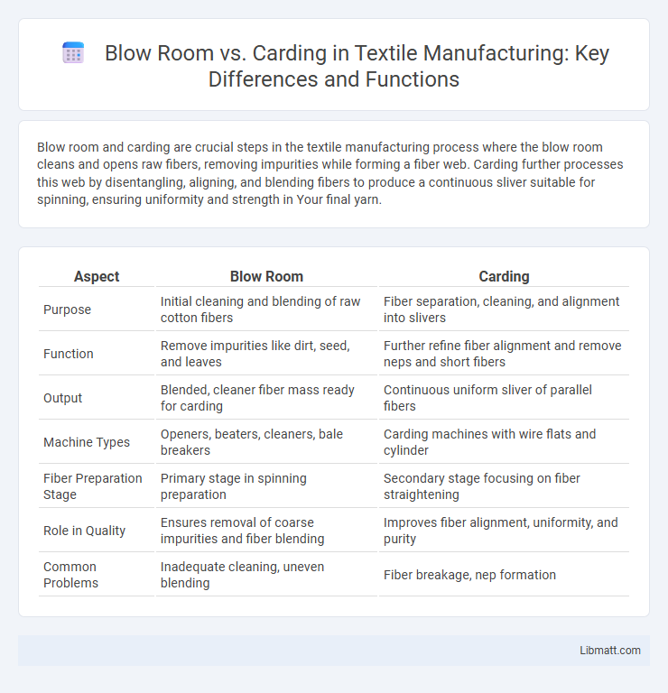 Blow Room vs. Carding in Textile Manufacturing: Key Differences and Functions