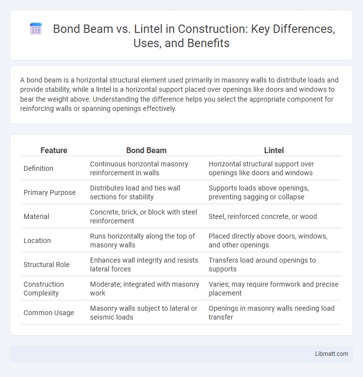 Bond Beam vs. Lintel in Construction: Key Differences, Uses, and Benefits