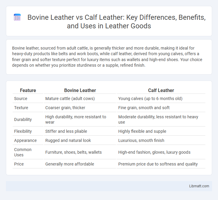 Bovine Leather vs Calf Leather: Key Differences, Benefits, and Uses in Leather Goods
