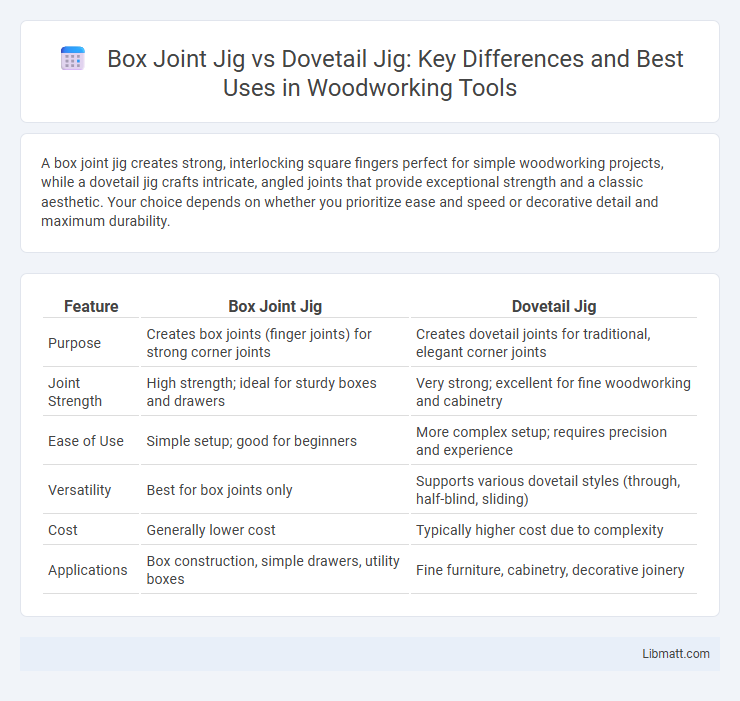 Box Joint Jig vs Dovetail Jig: Key Differences and Best Uses in Woodworking Tools