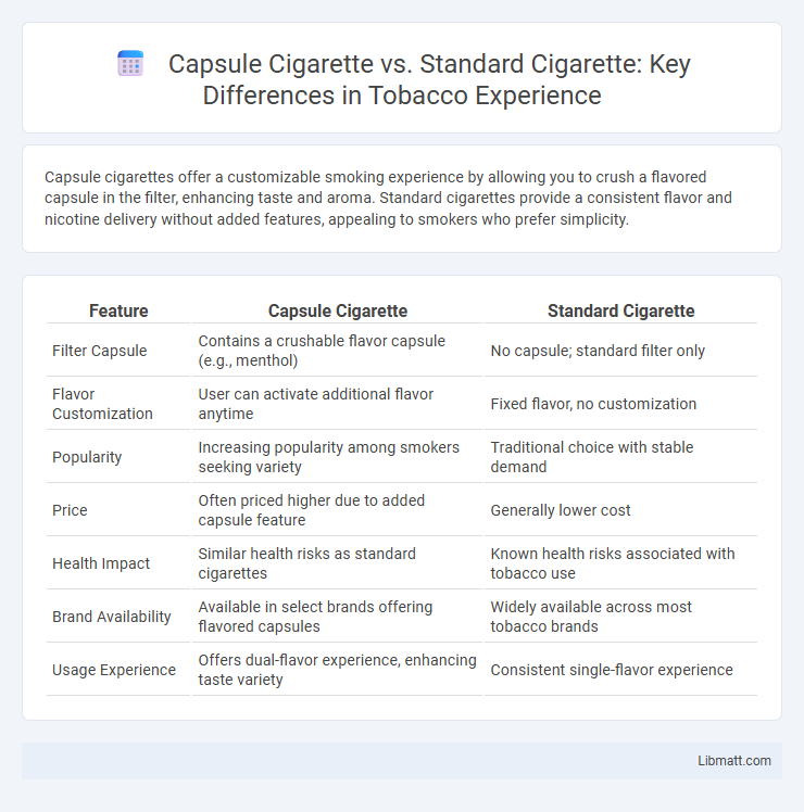 Capsule Cigarette vs. Standard Cigarette: Key Differences in Tobacco Experience