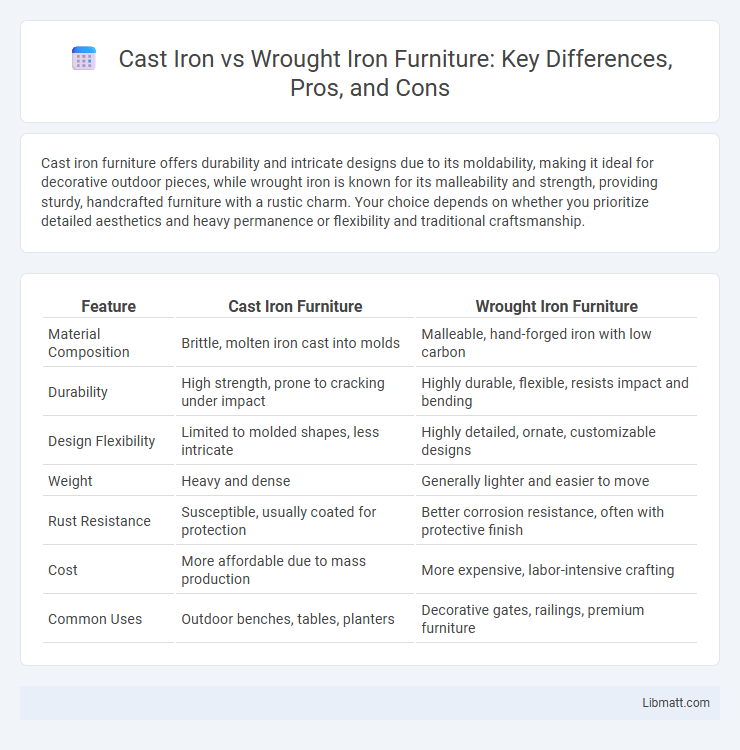 Cast Iron vs Wrought Iron Furniture: Key Differences, Pros, and Cons