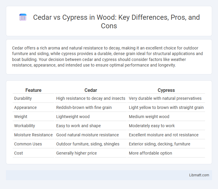 Cedar vs Cypress in Wood: Key Differences, Pros, and Cons
