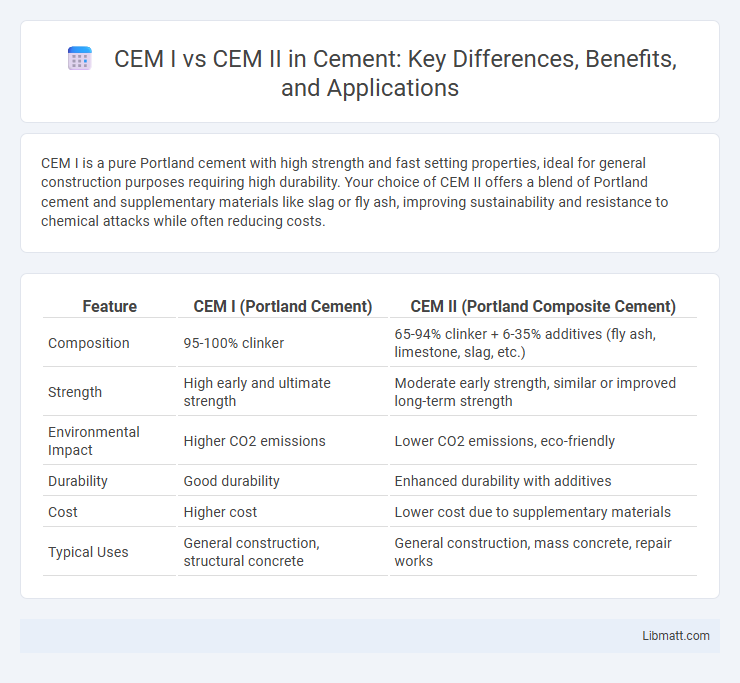 CEM I vs CEM II in Cement: Key Differences, Benefits, and Applications