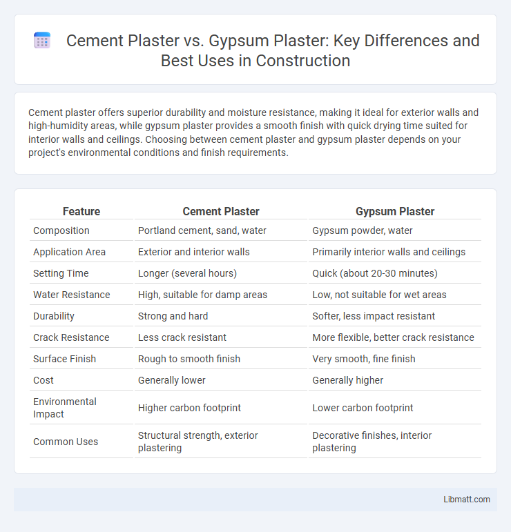 Cement Plaster vs. Gypsum Plaster: Key Differences and Best Uses in Construction