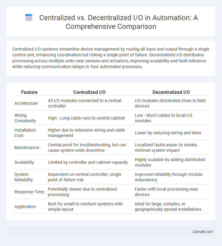 Centralized vs. Decentralized I/O in Automation: A Comprehensive Comparison