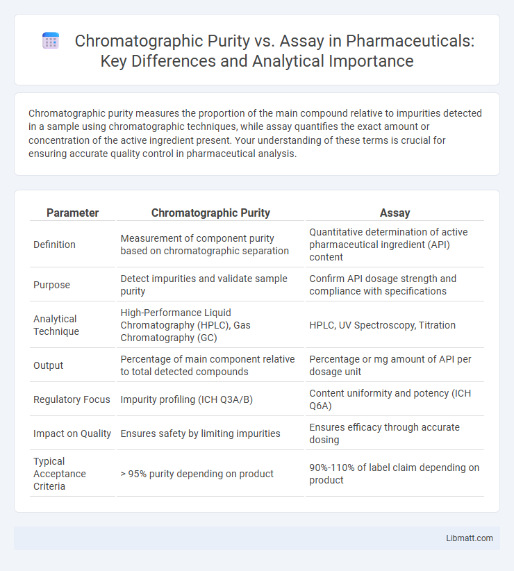 Chromatographic Purity vs. Assay in Pharmaceuticals: Key Differences and Analytical Importance