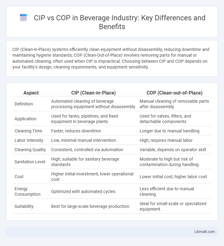 CIP vs COP in Beverage Industry: Key Differences and Benefits