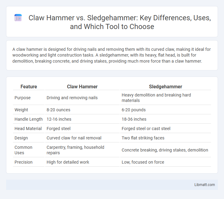 Claw Hammer vs. Sledgehammer: Key Differences, Uses, and Which Tool to Choose