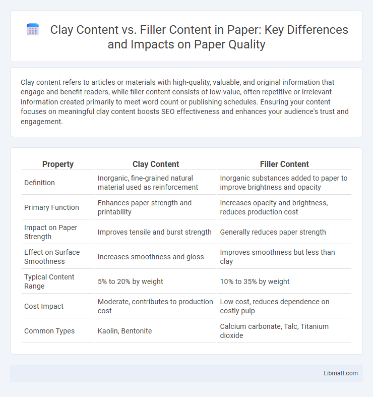 Clay Content vs. Filler Content in Paper: Key Differences and Impacts on Paper Quality