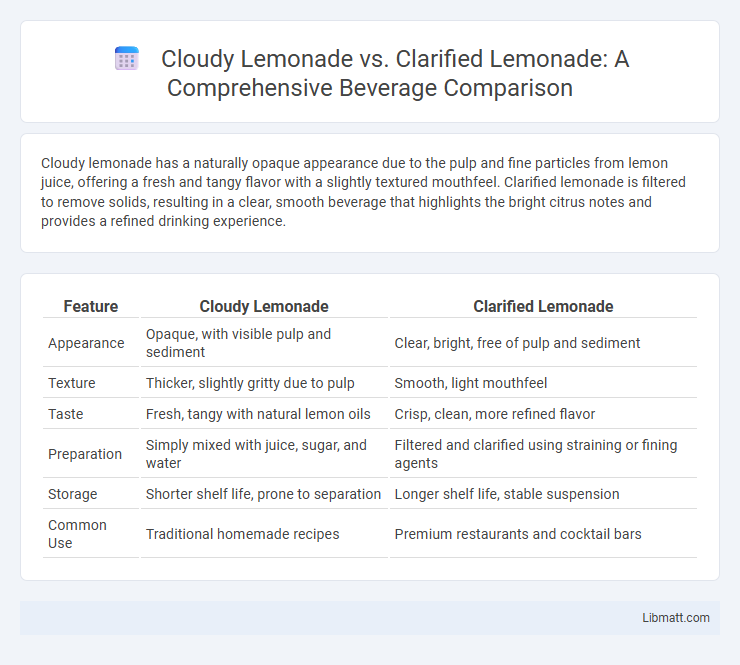 Cloudy Lemonade vs. Clarified Lemonade: A Comprehensive Beverage Comparison