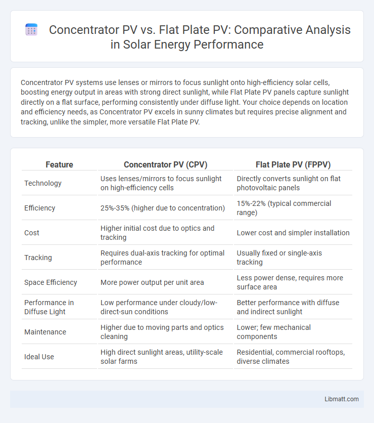 Concentrator PV vs. Flat Plate PV: Comparative Analysis in Solar Energy Performance