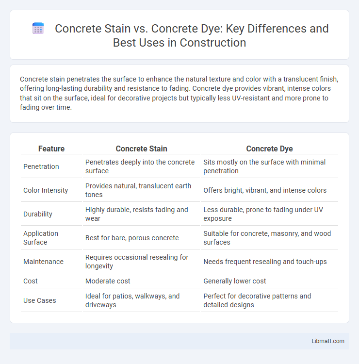 Concrete Stain vs. Concrete Dye: Key Differences and Best Uses in Construction