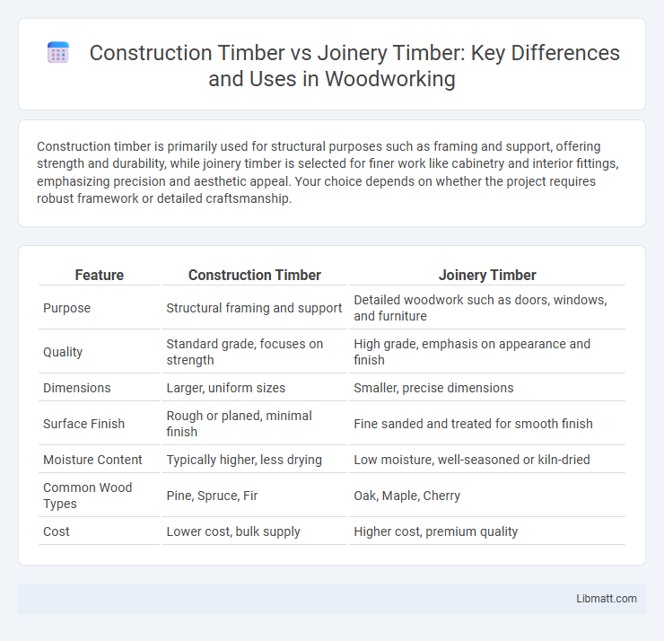 Construction Timber vs Joinery Timber: Key Differences and Uses in Woodworking