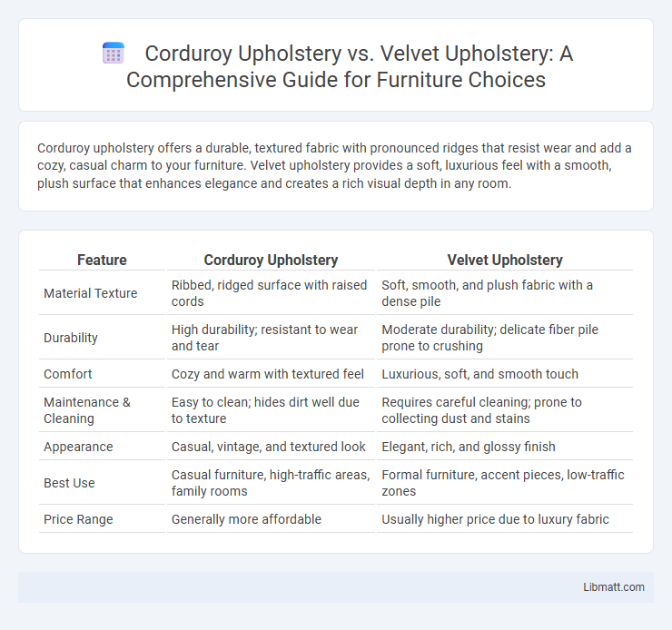Corduroy Upholstery vs. Velvet Upholstery: A Comprehensive Guide for Furniture Choices