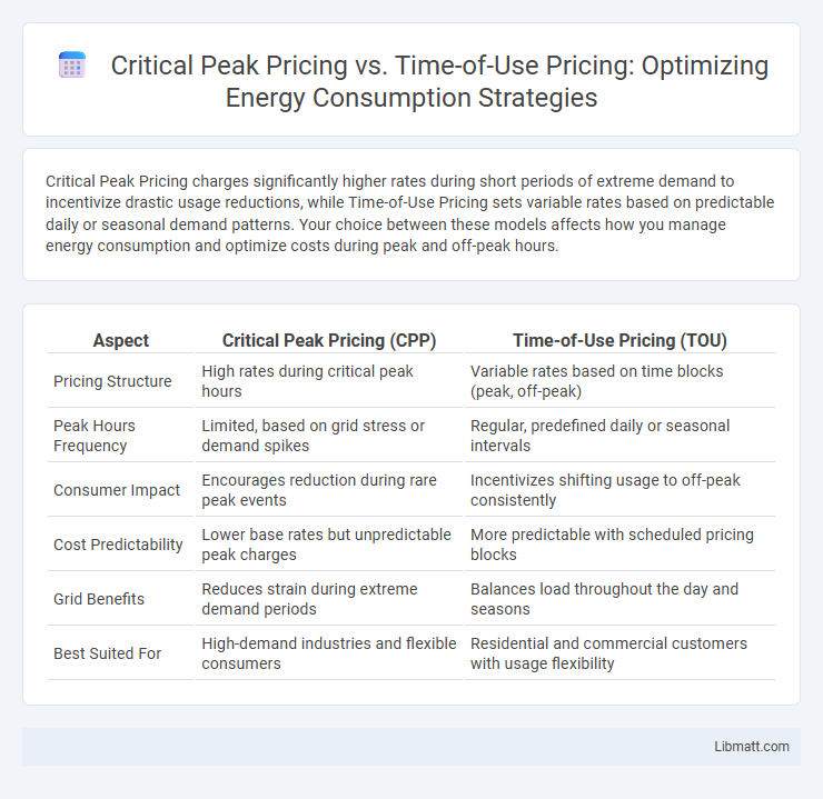 Critical Peak Pricing vs. Time-of-Use Pricing: Optimizing Energy Consumption Strategies