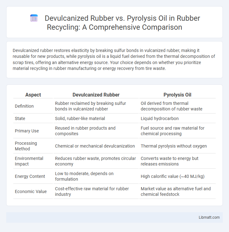 Devulcanized Rubber vs. Pyrolysis Oil in Rubber Recycling: A Comprehensive Comparison