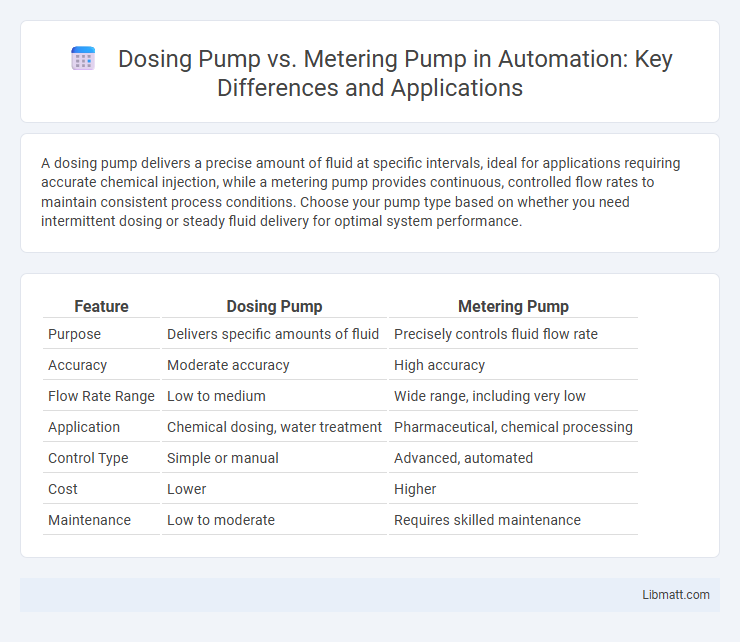 Dosing Pump vs. Metering Pump in Automation: Key Differences and Applications
