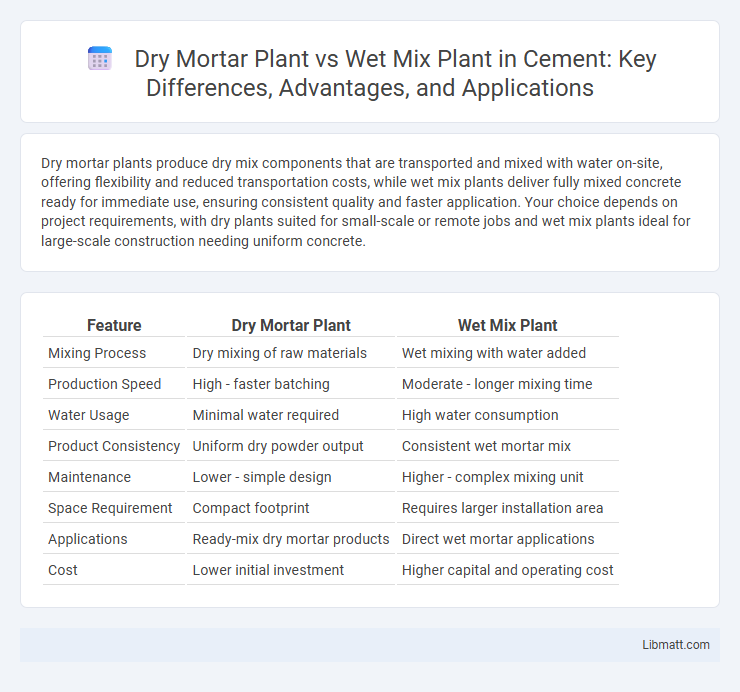 Dry Mortar Plant vs Wet Mix Plant in Cement: Key Differences, Advantages, and Applications