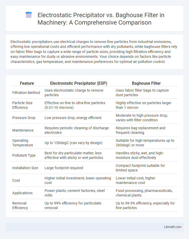 Electrostatic Precipitator vs. Baghouse Filter in Machinery: A Comprehensive Comparison