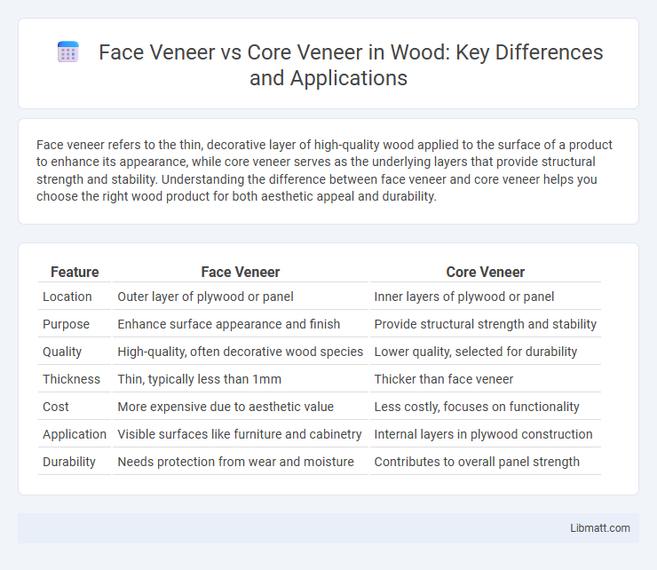Face Veneer vs Core Veneer in Wood: Key Differences and Applications
