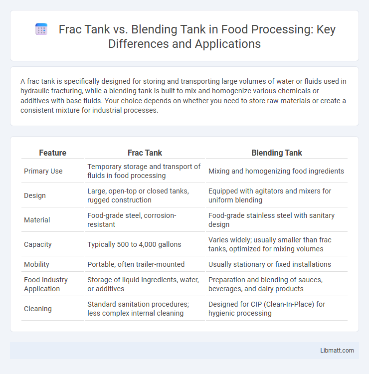 Frac Tank vs. Blending Tank in Food Processing: Key Differences and Applications