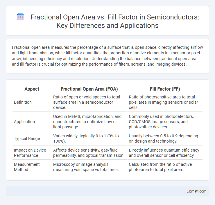 Fractional Open Area vs. Fill Factor in Semiconductors: Key Differences and Applications