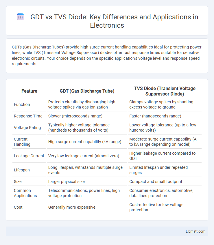 GDT vs TVS Diode: Key Differences and Applications in Electronics