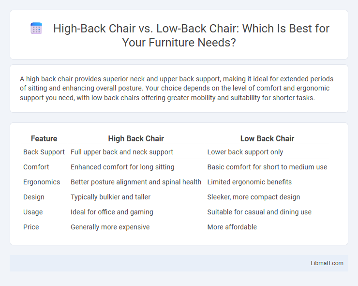 High-Back Chair vs. Low-Back Chair: Which Is Best for Your Furniture Needs?