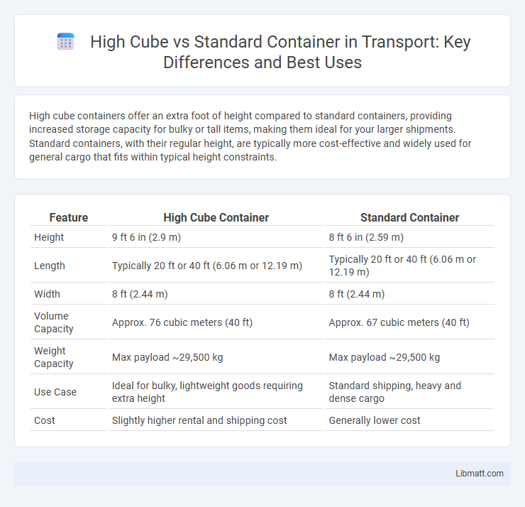 High Cube vs Standard Container in Transport: Key Differences and Best Uses