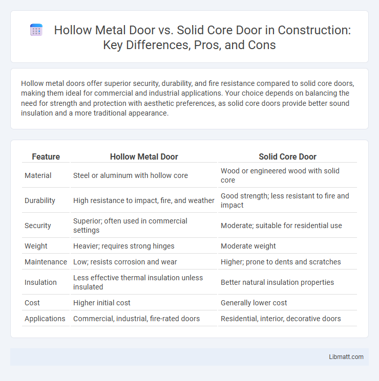 Hollow Metal Door vs. Solid Core Door in Construction: Key Differences, Pros, and Cons