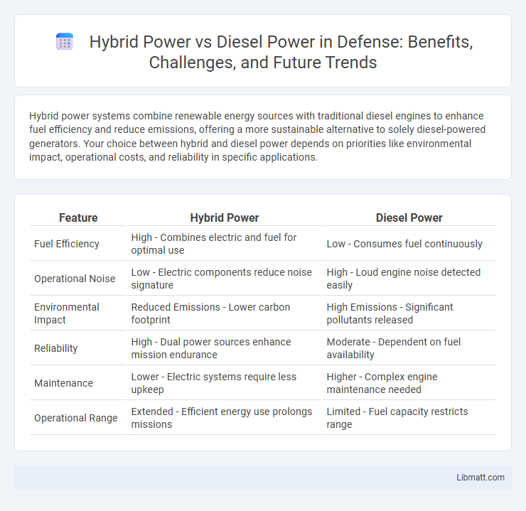 Hybrid Power vs Diesel Power in Defense: Benefits, Challenges, and Future Trends