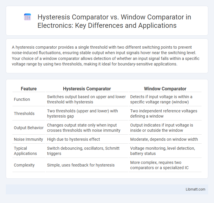 Hysteresis Comparator vs. Window Comparator in Electronics: Key Differences and Applications