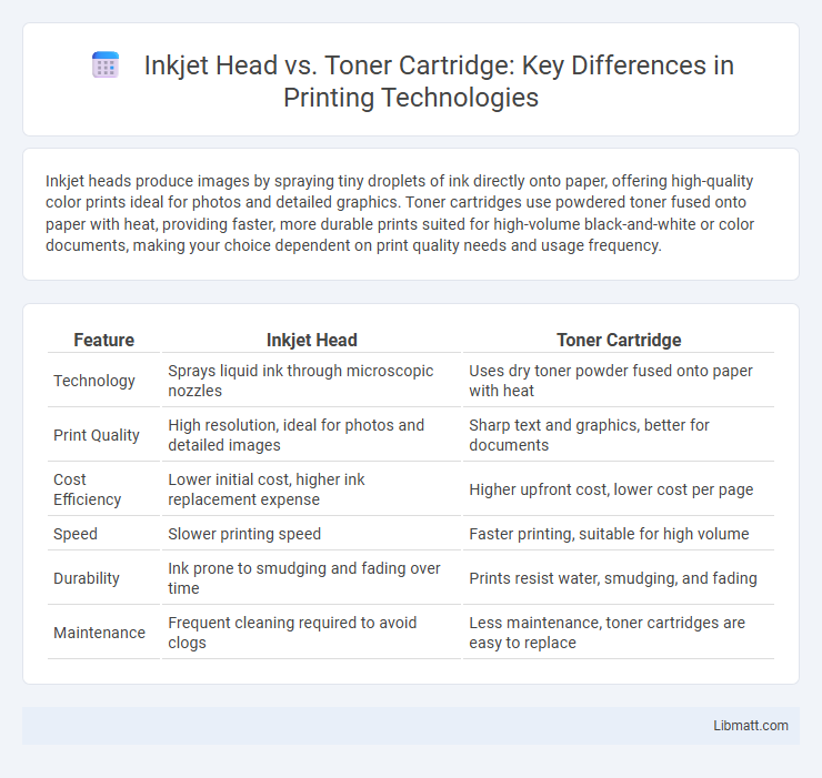 Inkjet Head vs. Toner Cartridge: Key Differences in Printing Technologies