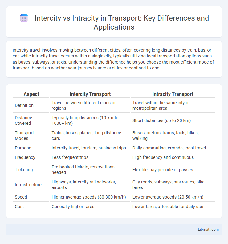 Intercity vs Intracity in Transport: Key Differences and Applications