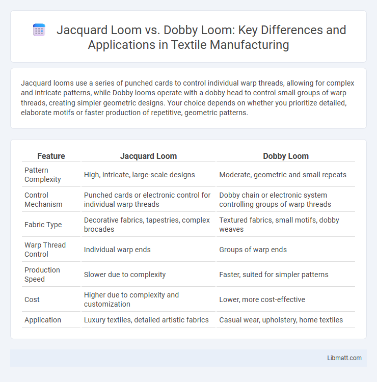 Jacquard Loom vs. Dobby Loom: Key Differences and Applications in Textile Manufacturing