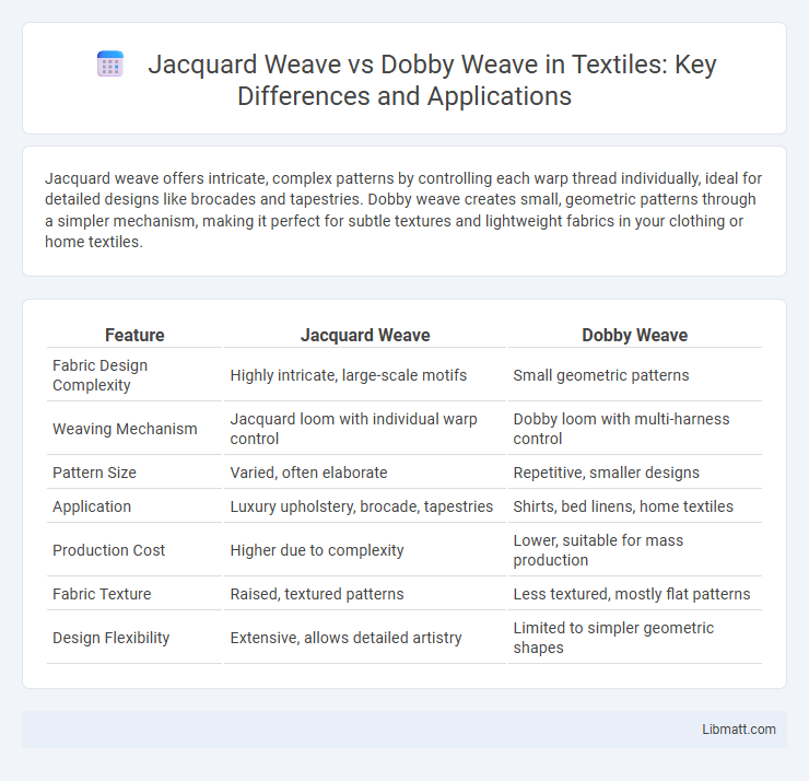 Jacquard Weave vs Dobby Weave in Textiles: Key Differences and Applications