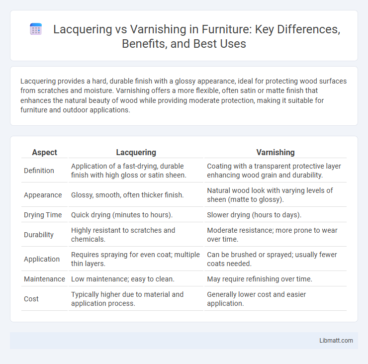 Lacquering vs Varnishing in Furniture: Key Differences, Benefits, and Best Uses