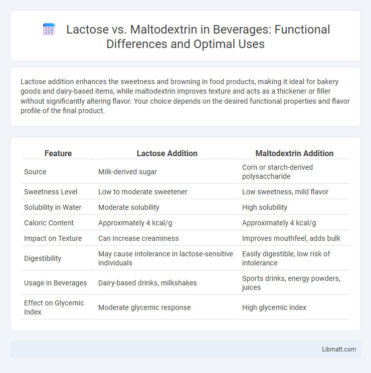 Lactose vs. Maltodextrin in Beverages: Functional Differences and Optimal Uses