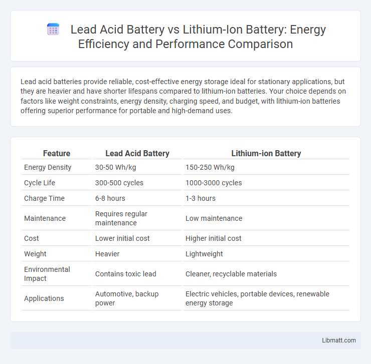 Lead Acid Battery vs Lithium-Ion Battery: Energy Efficiency and Performance Comparison