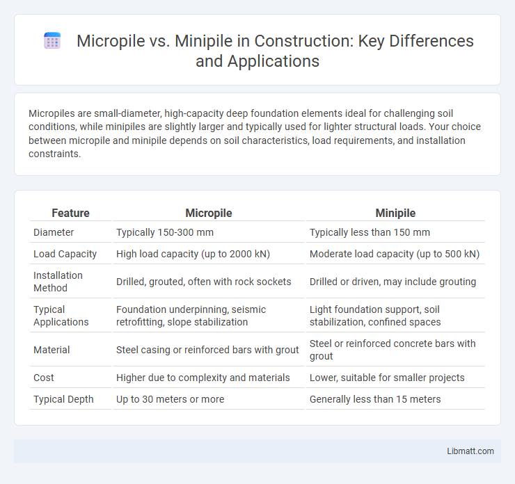 Micropile vs. Minipile in Construction: Key Differences and Applications